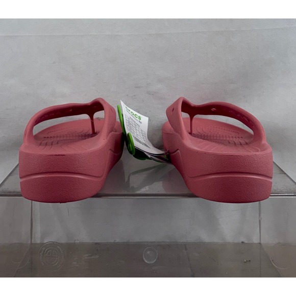 Crocs Kadee II Platform Flip Flops Women's Size 10 Coral Pink Thong Sandals - Picture 10 of 10
